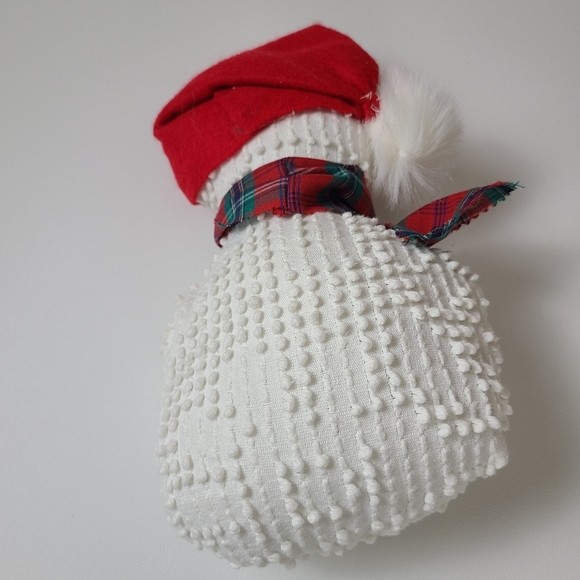 Snowman  Set of Three White Chenille Fabric Hats Scarf Christmas Winter Holiday - Picture 6 of 10